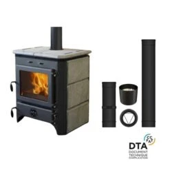 Pack Poêle à Bois Hydro Thermo Vulkan Sortie Dessus