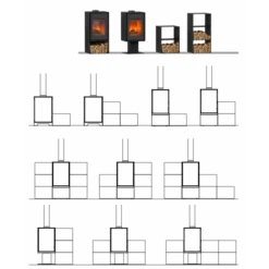 Poêle à Bois Domino Avec Range Bûche 11 Poêle à Bois Domino Avec Range Bûche -Chauffage Magasin poele a bois domino avec range buche assemblage modula 7